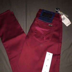 Seven 7 Jeans, Size 4, Burgundy Color, Skin Fit